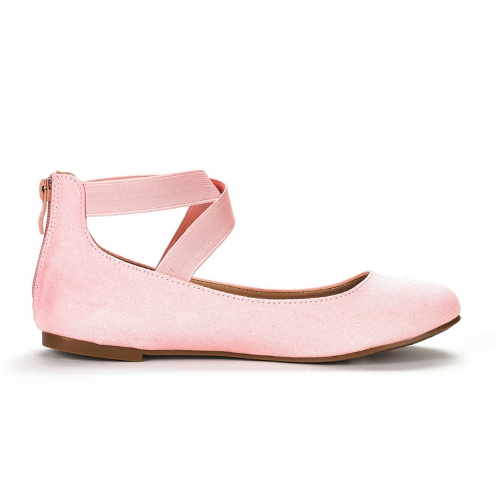 Baby Pink suede ballet flats size 12w - Picture 2 of 3